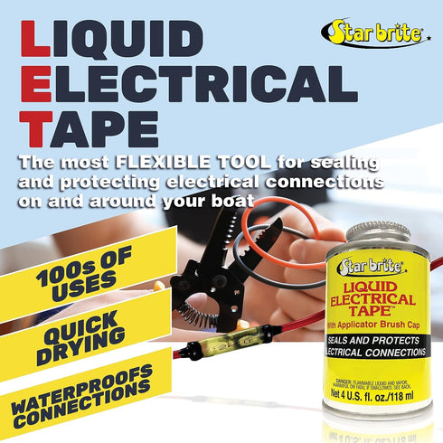 STAR BRITE Liquid Electrical Tape, Black 1 OZ. Tube (084154)
