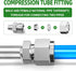TAISHER 2PCS 304 Stainless Steel Compression Tube Pipe Fitting Connector, 1/2" Tube OD x 1/4" NPT Male