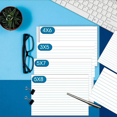 5x7, 100 White Index Cards Ruled Index Cards, Flash Cards for Studying, File Note Cards, Study Cards, Flash Cards, Pcs