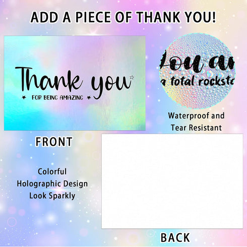 Outus 60 4 6 Inch Pcs Holographic Thank You Cards Appreciation Greeting Postcards You Are Awesome Making a Difference
