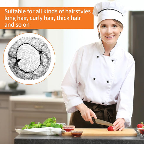 SHENLIU 500 20 Inches Pcs Hair Nets For Food Service Workers, Black Invisible Elastic Mesh Hair Nets Bulk Dust Cap Net