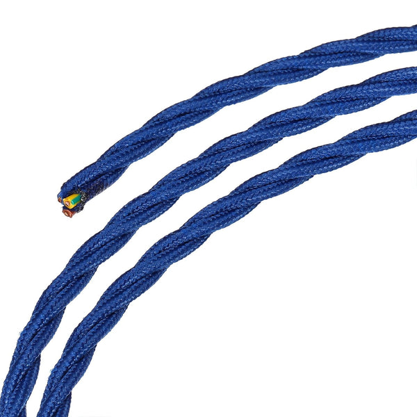 MECCANIXITY Twisted Cloth Covered Wire 3 Core 18AWG 3.0m/9.84ft, Vintage Woven Fabric Electrical Cable for Pendant