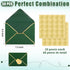 Teling 50 Pcs A7 Envelopes 5 x 7 Card Envelopes and 50 Pcs Gold Embossed Wax Seal Envelopes Self Adhesive V Flap Envelopes with Gold Border for Graduation Invitation Wedding (Dark Green) by Teling