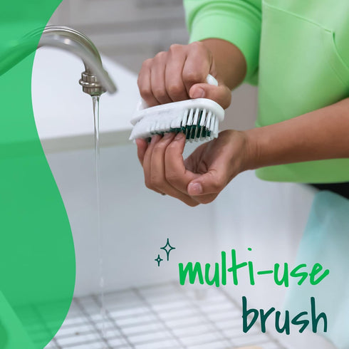Scotch-Brite Small Utility Brush, Long Lasting Dish Brush with Handle for Scrubbing Cookware, Hands, Tile, Grout