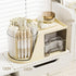 Cute Rotation Pen Holder for Desk - Beige Pencil Cup Pot Organizer for Girls, Kids, and Makeup Brushes