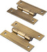 Antique Brass "H" Type Cabinet Door Hinges | 2 1/2" x 1 5/8" | Pack of 2 | Flush Mount Furniture Hinges | Furniture Hardware | L-H0501A-AB-A (1) by UNIQANTIQ HARDWARE SUPPLY