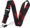DMLSKY Black Red Lanyard for Keys, Keychain ID Badge Holder with Safe Removable Buckle & Clip