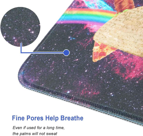 Small Mouse Pad for Laptop, Cute Premium-Textured Mouse Mat, Washable Non-Slip Rubber Base, Space Unicorn Cat