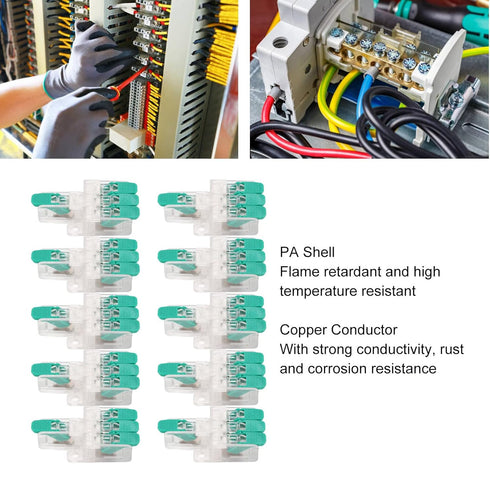 10PCS 1 in 3 out Lever Wire Connectors, Compact Quick Connect Electrical Terminals for 10-20AWG Wires
