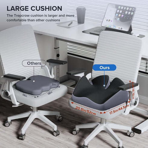 Sitting,2025 Seat Cushion for Relief Sciatica - Memory Foam Cushion for Office Chair, Hip & Coccyx Pain Relief for Long