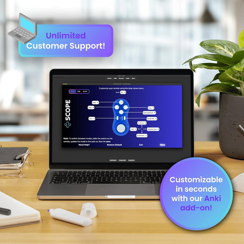 SCOPE REMOTE (16-18 - Remote for Anki. Customizable with Anki Add-on, Compatible with Windows, Mac, iOS, iPad