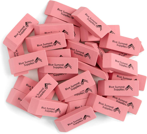 Blue Summit Supplies Pink Erasers Bulk - 100 Pack Classroom Erasers for Kids, School Supplies
