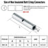 150 Pieces Non Insulated Butt Connectors, 22-16 Gauge Electrical Wire Seamless Uninsulated Crimp Ferrule Terminals