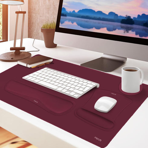 Set, MOSISO Keyboard Mouse Pad Large Gaming Mousepad&Keyboard Wrist Rest&Mouse Wrist Rest&Coaster, Ergonomic Non-Slip