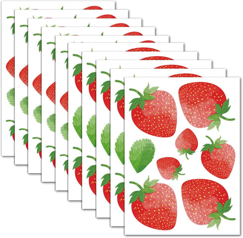 AOWDIAO 80 Pcs Strawberry Wall Decals Peel and Stick for Bedroom, Kitchen, Bathroom