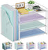 Marbrasse Desk Organizer and Accessories, 4-Tier Paper Letter Tray Organizer for School Home Office Desk Supplies