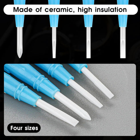 4Pcs Ceramic Screwdriver Set, Adjusting Slotted Screwdriver for High Frequency Circuit Adjustment