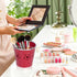9 Pack Metal Pen Holders, Colorful Desktop Pencil Cups with Flower Pattern, Mini Pencil Bucket, Makeup Brush Storage