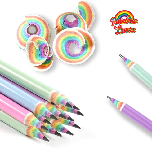 Eco-friendly Rainbow Recycled Paper #2 HB Pencils, Pre-sharpened, 12-Pack for School and Office Supplies
