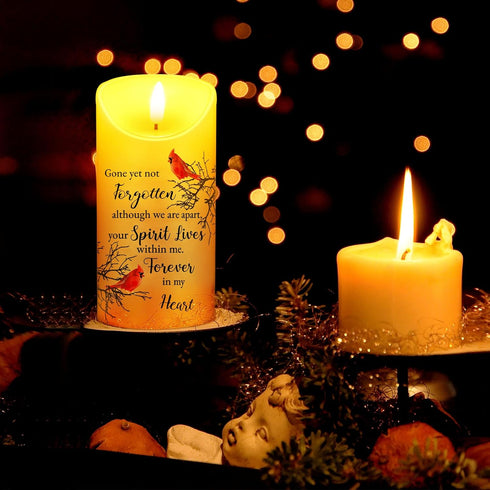 LED Memorial Candles for Loss of Loved One, Sympathy Flameless Candles for Prayers (Bird, 3 x 6 Inch)