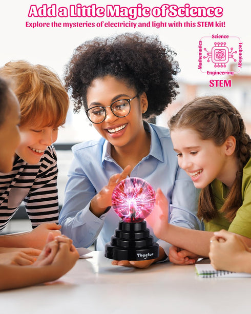 3 Inch Theefun Plasma Ball, Plasma Lamp, Touch Sensitive Plasma Globe USB or Battery Powered Nebula Thunder Lightning