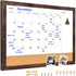 Monthly Calendar Dry Erase White Board & Cork Bulletin Board, 13" x 17" with Black Wood Frame