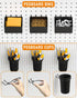 INCLY 30PCS Peg Board Organizer Accessories Kit, Assortment with Bins, Cups, Wire Baskets for 1/8“ and 1/4” Pegboard