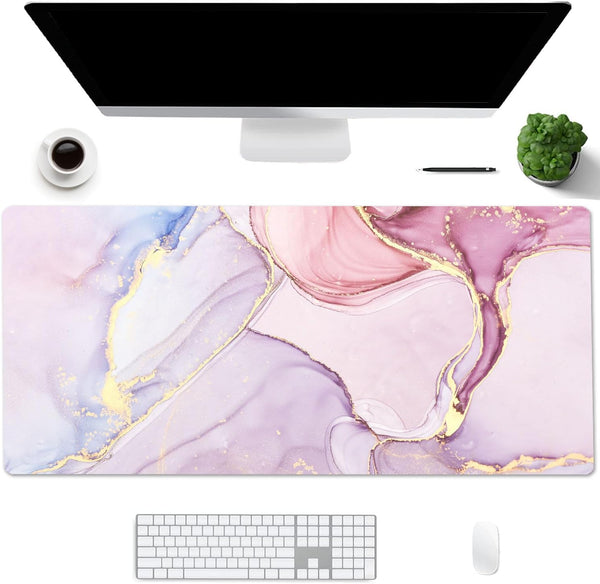 Aisakoc Desk Mat Desk Mouse Pad, Dual Side PU Leather Desk Pad for