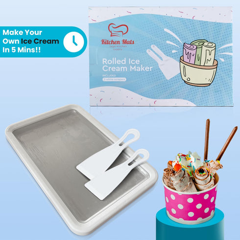 (14"x10") Extra Large Rolled Ice Cream Maker - Make Instant IceCream w/the Family - Manual Roll Your Own IceCream