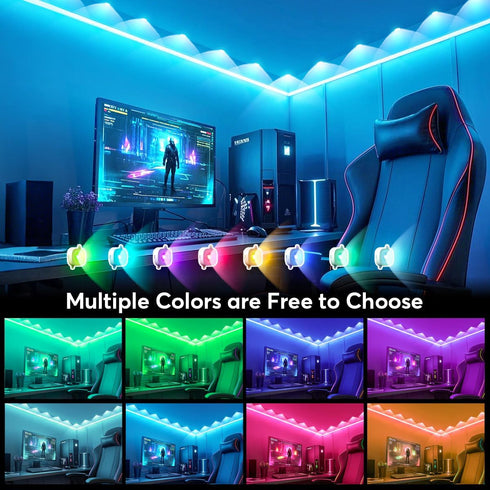16.4ft, 17 USB Indoor Eaves Lights Smart RGB App Control led Strip Lights with LEDs, LED Rope Lights, Color Changing