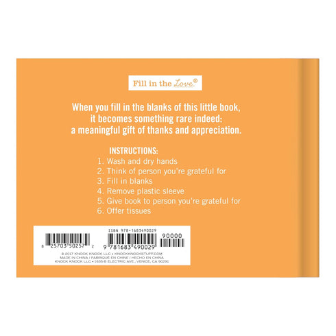 Knock Knock Why I'm Grateful for You, Fill in the Love Book, Fill-in-the-Blank Gift Journal