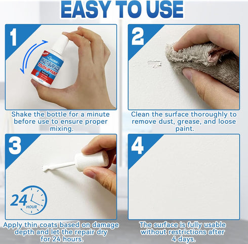 White Touch Up Paint Pen, Multi-Surface Paint for Chips and Scratches, Semi-Gloss Paint for Walls, Furniture, Appliance