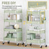 4 TOOLF Tier Rolling Cart with Pegboard, Metal Storage Organizer Cart with Wheels, Hooks & Bins Esthetician Craft Art