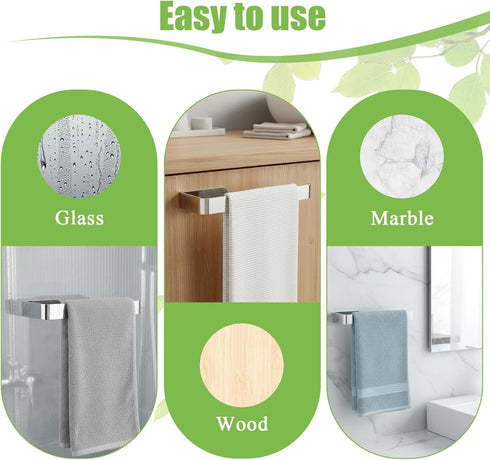 Eldraqth (6 Inch, Hand Towel Holder, Self Adhesive Rustproof Towel Racks for Bathroom Wall Mounted Metal Plating