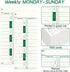 Chuangdi 1000 1 3.5 9 Inches Pieces Time Cards Side Time Clock Cards x Green Print Time Sheets for Employees Weekly
