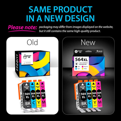 Smart Ink Compatible Ink Cartridge Replacement for HP 564 XL 564XL High Yield (4 Combo Pack)