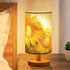 Lamp,3 Sunflowers Flower Table Lamp,Birthday Gifts for Women Mom, US Plug Linen Bedside Colors Temperatures Small Night