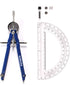 Professional Precision Compass Set - Metal Spring Bow Compass with Protractor, Pencil Leads for Geometry, Drafting
