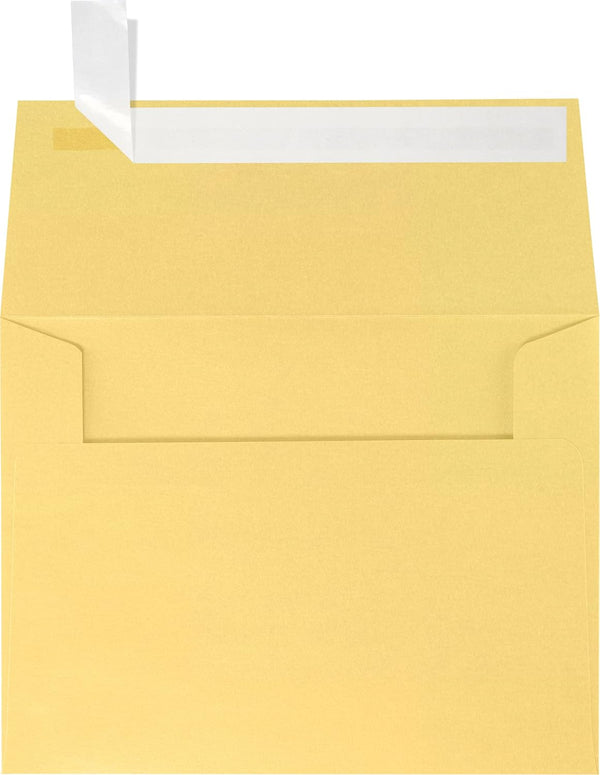 LUXPaper A2 Invitation Envelopes | Peel & Press | Gold Metallic | 4 3/8" x 5 3/4" | 80lb. Text | 50 Qty