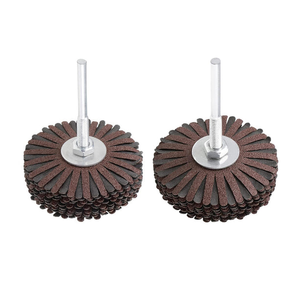 uxcell Abrasive Cloth Flap Wheel Sanding Star Set, 1/4-Inch Shank 80 Grit & 120 Grit for Woodworking