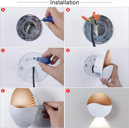 12W 3000K Kawell Modern Creative LED Wall Sconce Waterproof Wall Light Indoor Outdoor Wall Lamp Sunrise Effect Art Deco