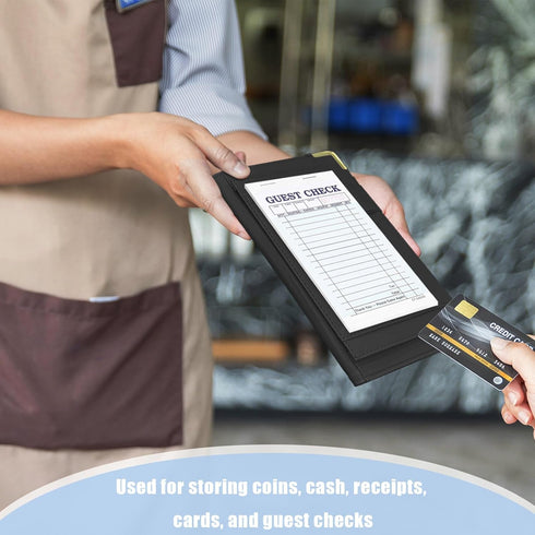 UntilPlan Server Book, Waitress Book with Zipper Pocketsm, Money Server Books, Cash Check Bill Receipt Holder Presenter