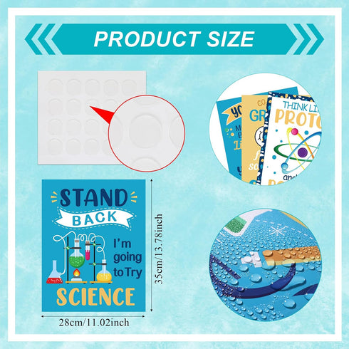 Zonon 10 Set Pcs Science Classroom Decoration Banner and Poster for Teachers Scientist Bulletin Board Posters Science