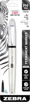 Zebra Pen PM-701 Permanent Marker, Fine Bullet Tip, Black Ink, Refillable, Stainless Steel Barrel, 1-Pack