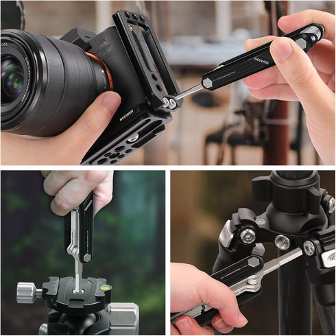 NEEWER 10 in 1 Folding Screwdrivers Tool Set, 4 Screwdrivers & 6 Hex Keys for SmallRig Camera Cage