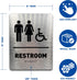 Men Bathroom Sign by GDS, ADA Compliant, Wheelchair Accessible, Raised Icons, Grade 2 Braille, 6" W x 8" H