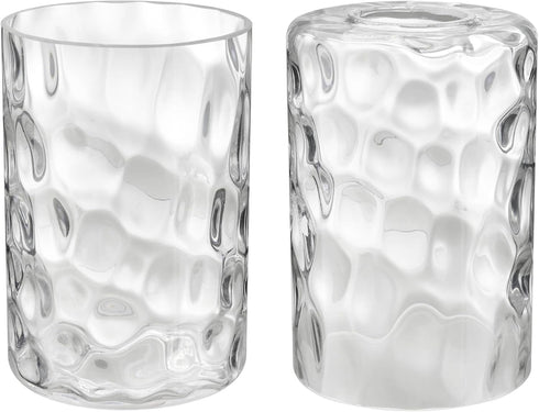 Aspen Creative 23529-63-2, Clear Hammered Glass Shade For Lighting Fixture/Vanity Light/Wall Light/Pendant, Size: 3-7/8"