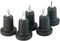 High Profile Bell Glides, 7/16" Dia. x 7/8" Long Stem, Matte Black Finish, 5/Set, 110 lbs./Glide