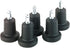 High Profile Bell Glides, 7/16" Dia. x 7/8" Long Stem, Matte Black Finish, 5/Set, 110 lbs./Glide