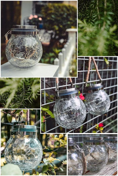 YZYOE LED Solar Wishing Bottle Lights,Outdoor Courtyard Decoration Glass Bottle Warm Light Pendant lamp Wireless Dusk